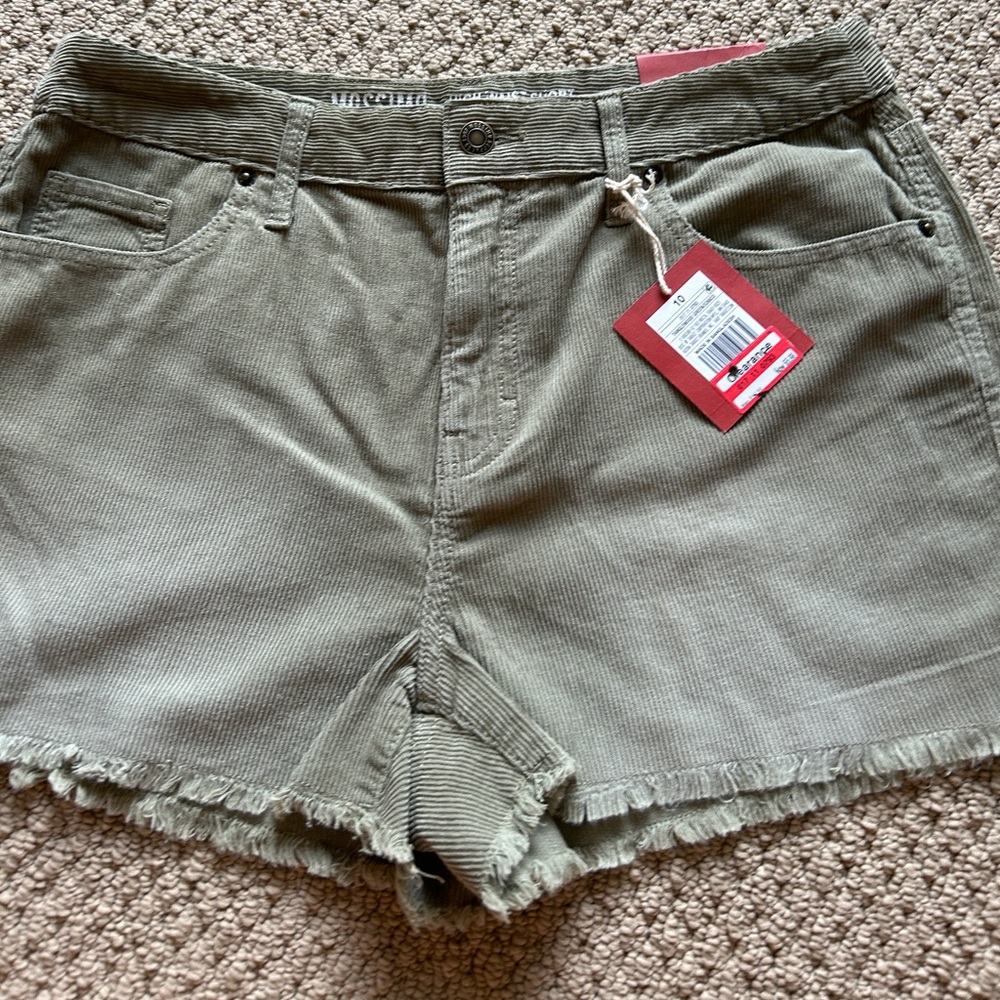 Olive Green Corduroy Shorts